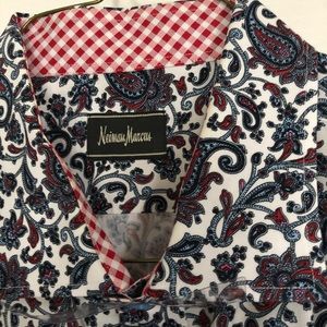 Neiman Marcus Paisley long-sleeve shirt
